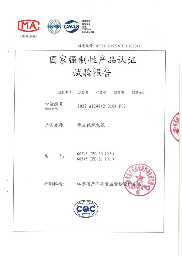 YH 25國家強(qiáng)制性產(chǎn)品認(rèn)證試驗(yàn)報(bào)告2022